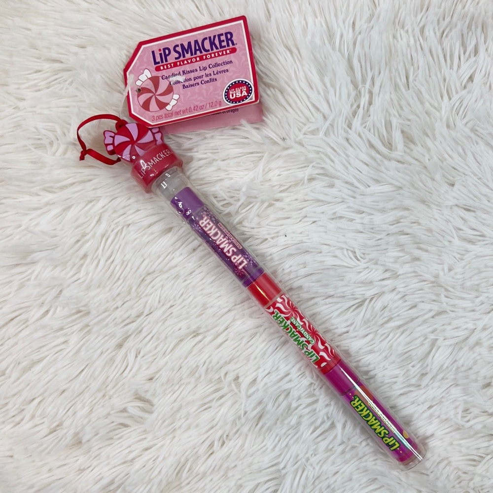 Lip Smacker candied kisses lip collection candy cane, ribbon candy, sugar plum